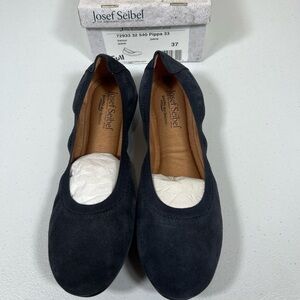 New Josef Seibel Women's Pippa 33 Ballet Flat 37 navy suede leather